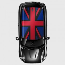 Stickers Union Jack flag two colors with the choices without background for roof of Mini