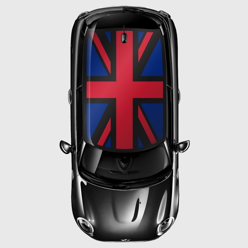 Stickers drapeau Anglais sans fond marge bordure pour toit de Mini