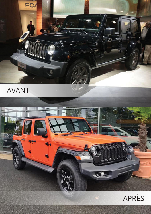 Wrapping voiture Jeep Wrangler Avant Après